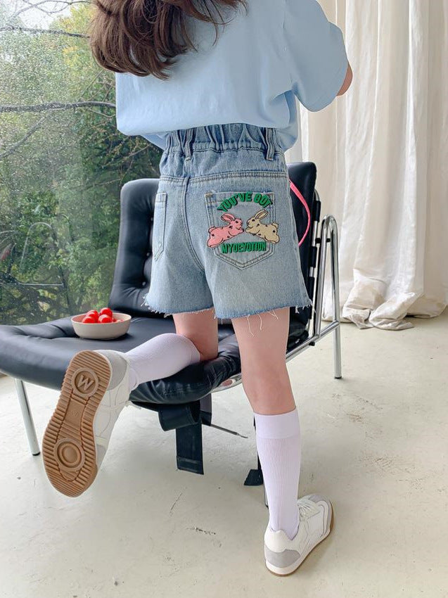 girls denim shorts for summer casual wear with comfortable relaxed fit