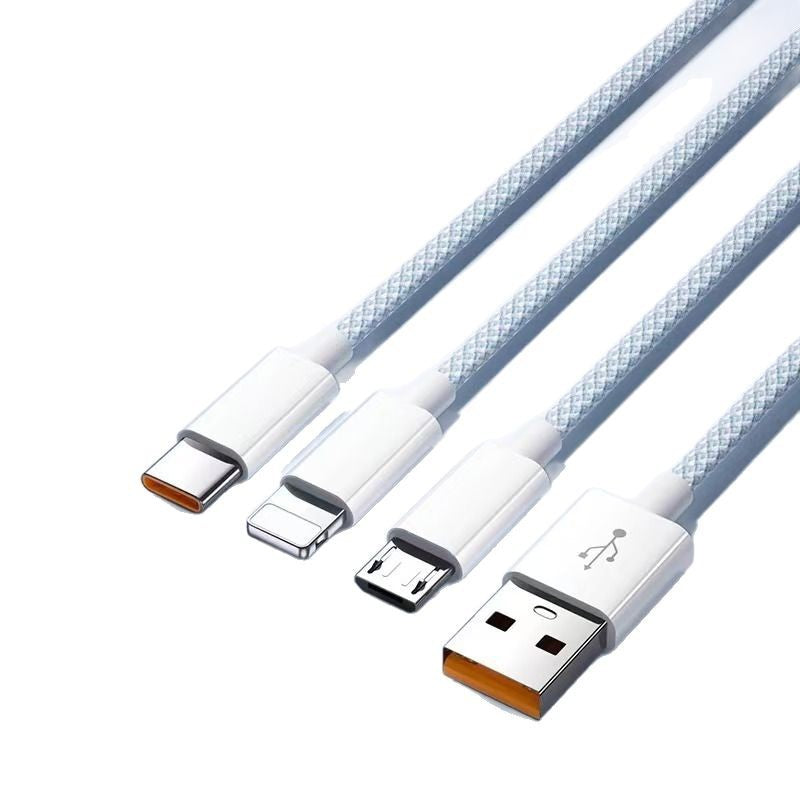 120W Triple-Interface Macaron Braided Multi-Charging Cable