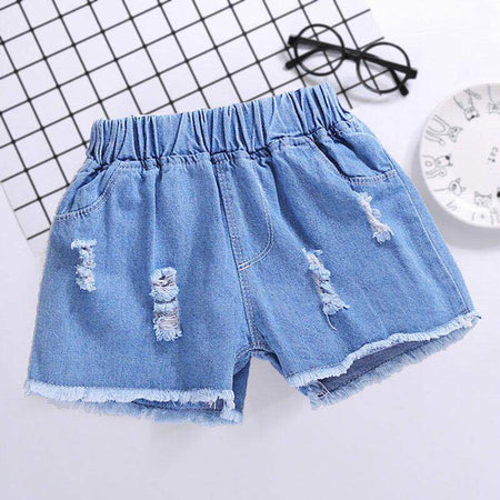 girls denim shorts for summer casual wear with comfortable relaxed fit