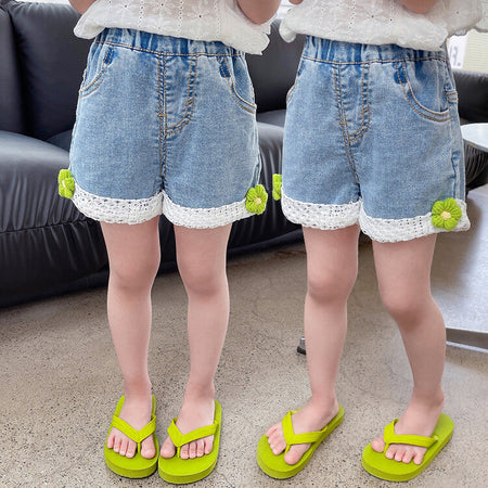 girls denim shorts for summer casual wear with comfortable relaxed fit