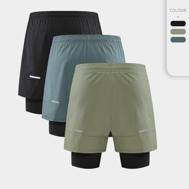 Men's Double-Layer Compression Performance Training Shorts