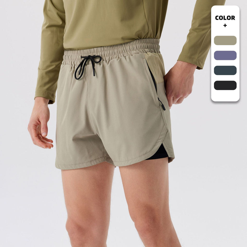 Men's Double-Layer Quick-Dry Marathon Running Shorts