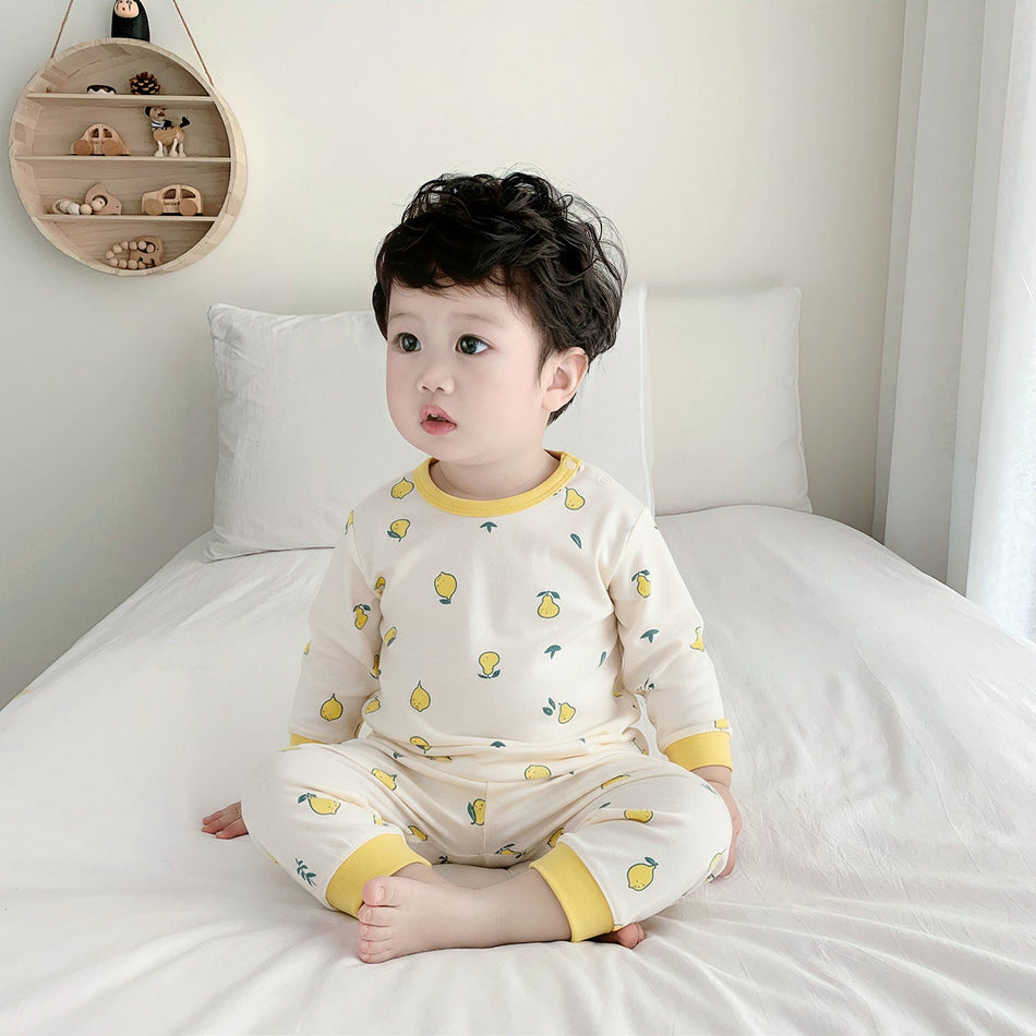 Baby Cotton Thermal Underwear Set High Waist Warm Two-Piece
