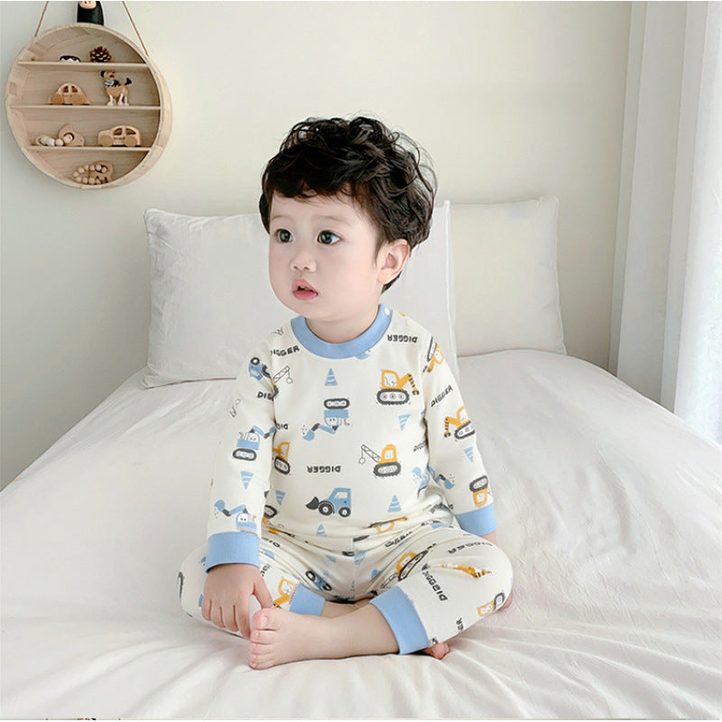 Baby Cotton Split Pajama Set High Waist Thermal Homewear Outfit