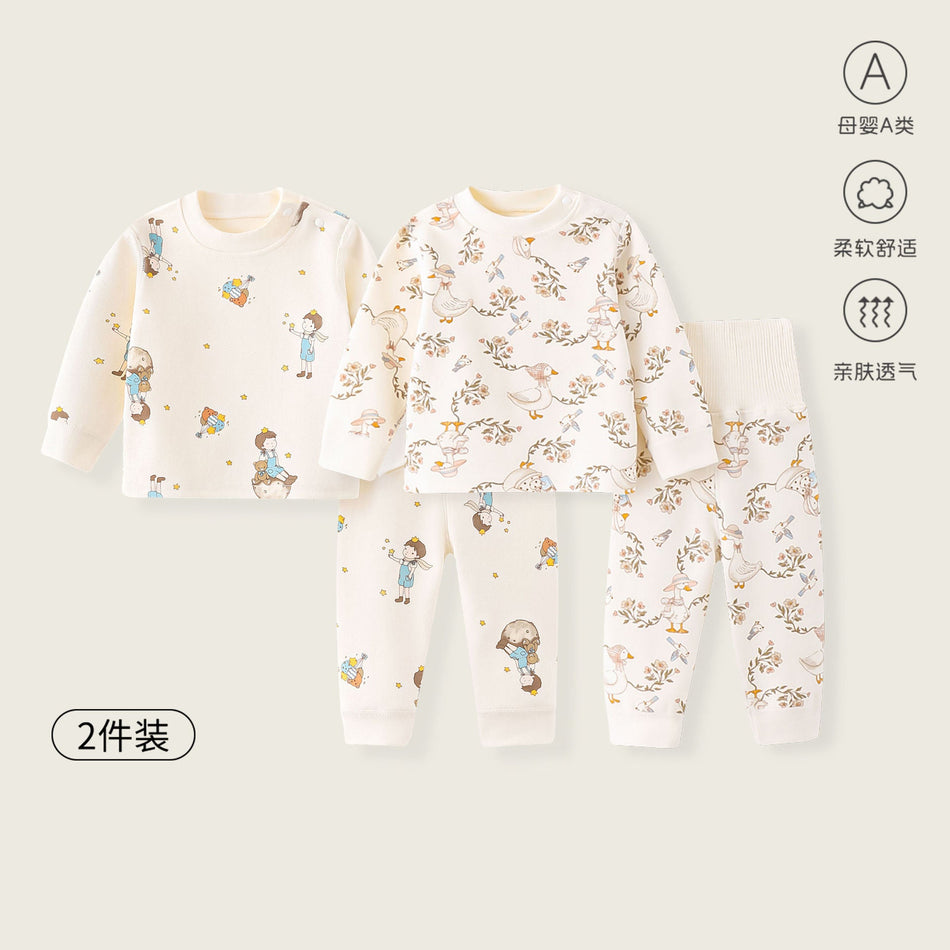 Baby Cotton Velvet Thermal Underwear Set High Waist Warm