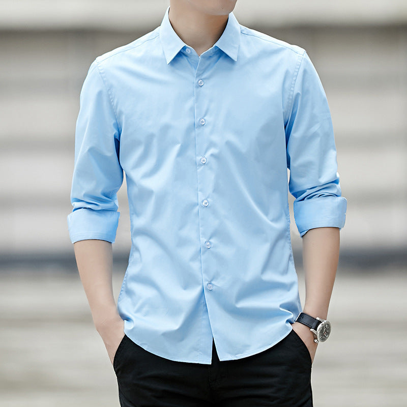 Men's Classic Business Casual Cotton-Blend Long-Sleeve Shirt