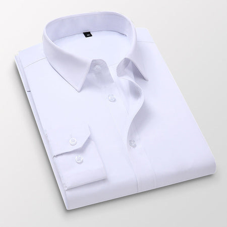 Men's Classic Business Casual Cotton-Blend Long-Sleeve Shirt