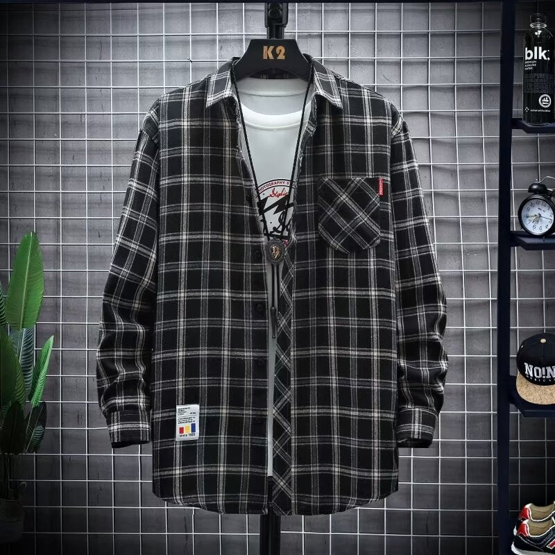Men's Hong Kong Style Silk-Linen Loose Long-Sleeve Shirt