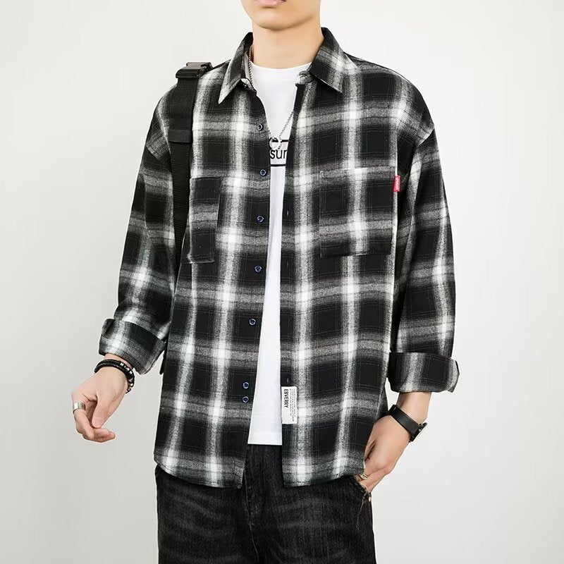 Men's Japanese Retro Silk-Linen Shirt