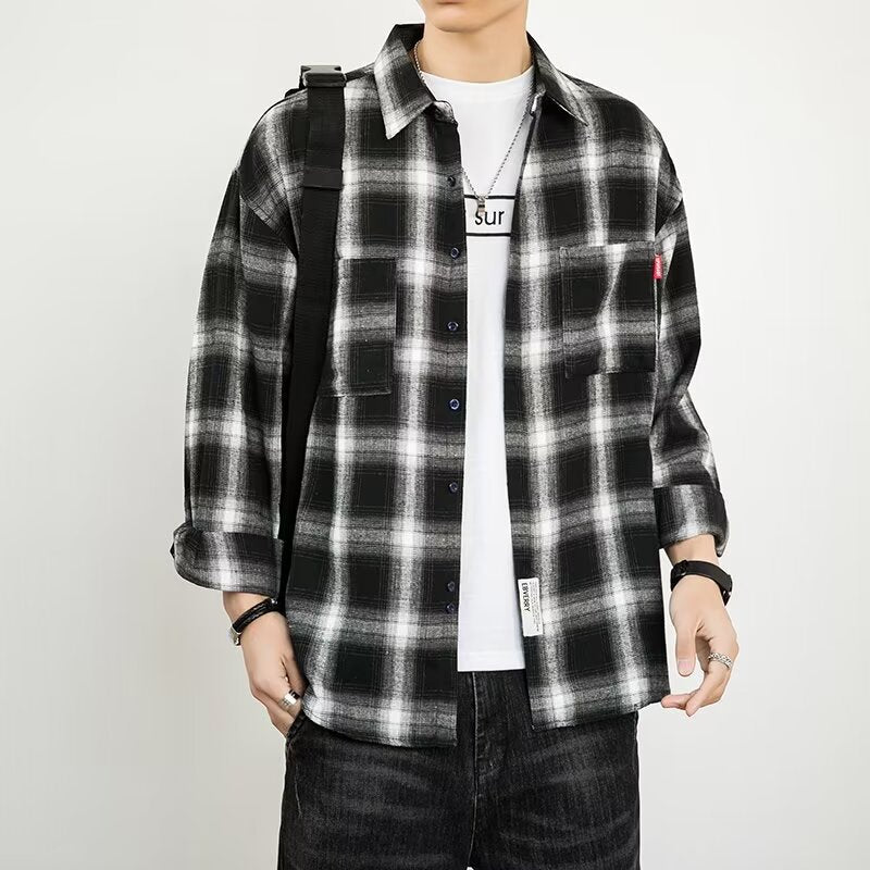 Men's Japanese Retro Silk-Linen Shirt