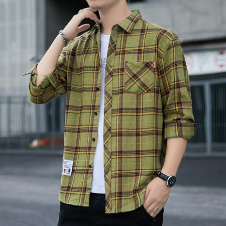 Men's Urban Fashion Silk-Linen Loose Long-Sleeve Shirt
