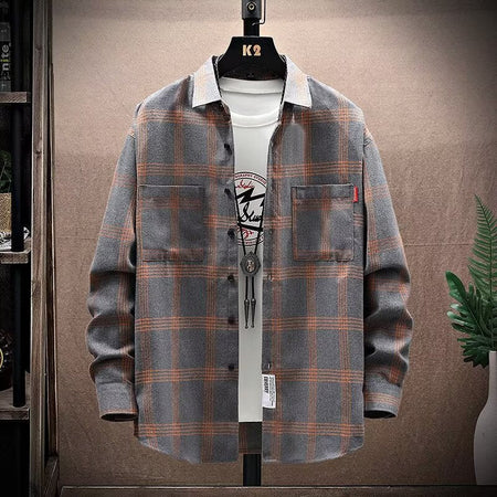 Men's American Retro Silk-Linen Loose Long-Sleeve Shirt