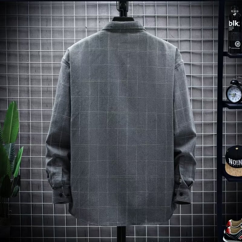 Men's Japanese Retro Silk-Linen Long-Sleeve Shirt