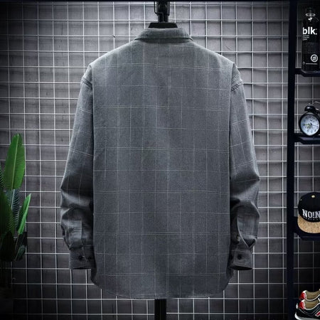 Men's Japanese Retro Silk-Linen Long-Sleeve Shirt