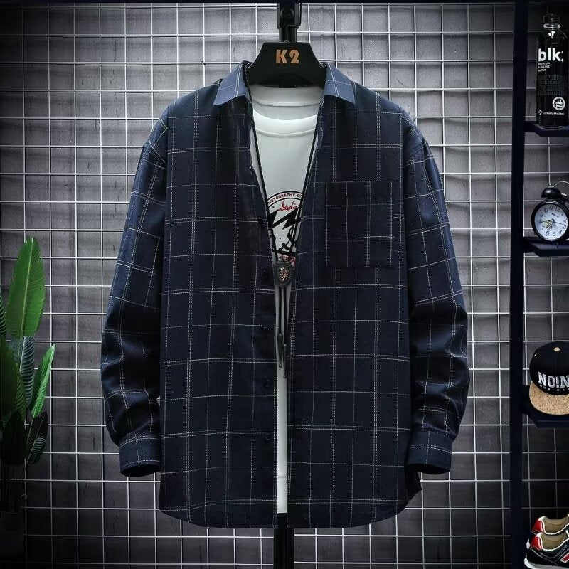 Men's Japanese Retro Silk-Linen Long-Sleeve Shirt
