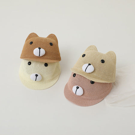 White kids sun hat with breathable design for outdoor summer and beach wear