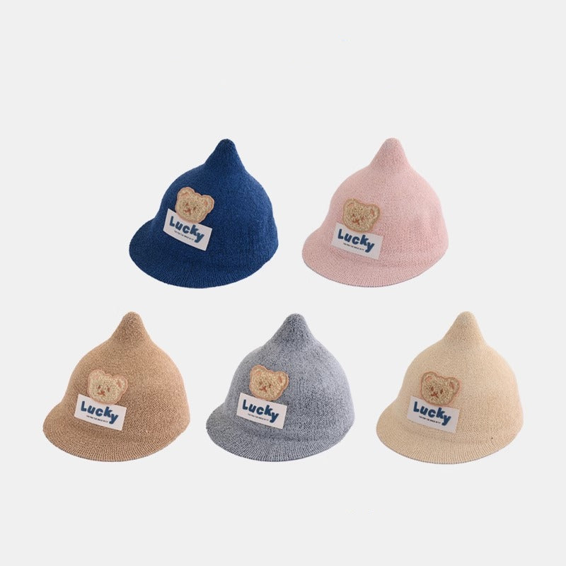 Beige kids sun hat with breathable design for outdoor summer and beach wear