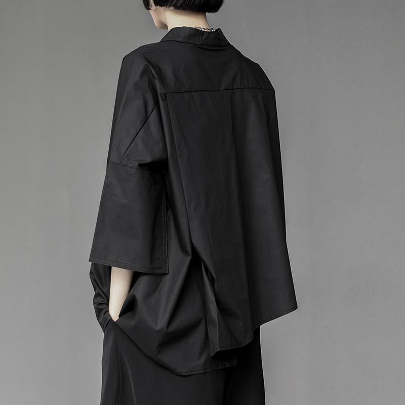 Sculptural Asymmetric Polo in Breathable Technical Silk