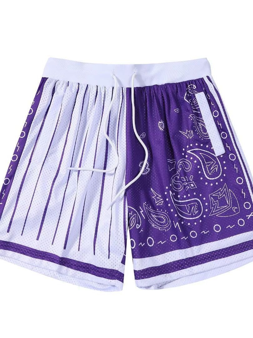 Men's American-Style Double-Layer Mesh Quick-Drying Sports Shorts
