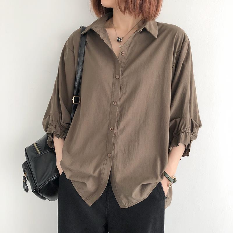 Graceful Lantern Sleeve Blouse in Breathable Summer Crepe