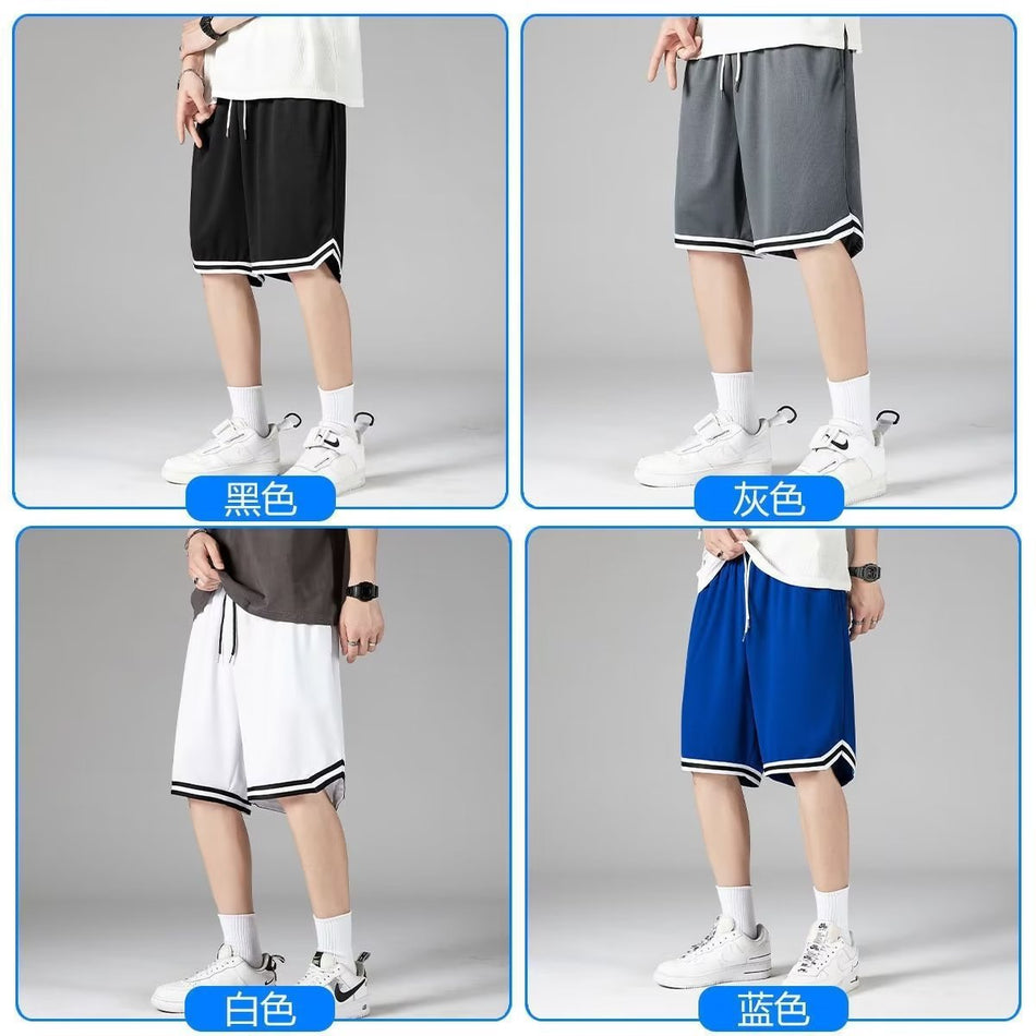 Men's American-Style "Ice Silk" Quick-Drying Basketball Shorts