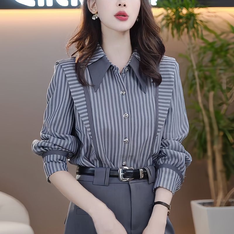 Precision Striped Long-Sleeve Shirt in Sculpted Tailoring