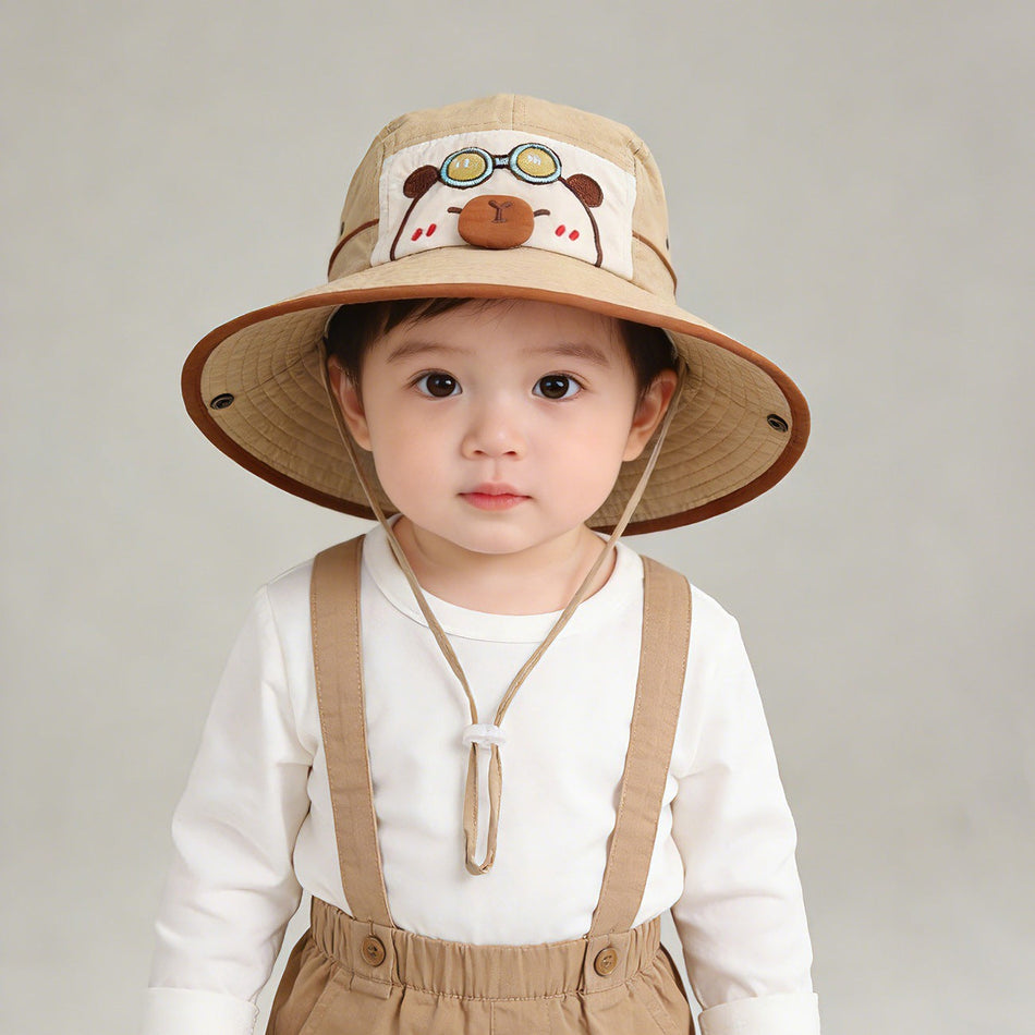 Kids Wide Brim Fisherman Hat Sun Protection Outdoor Bucket Cap