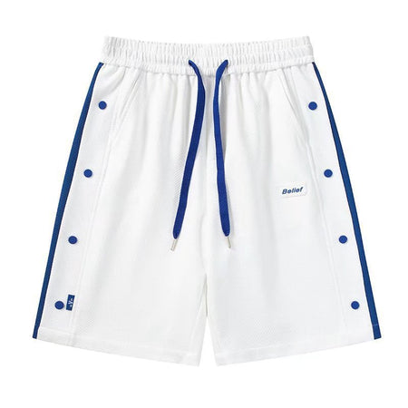Men's Hong Kong Style Side-Button Sports Beach Shorts