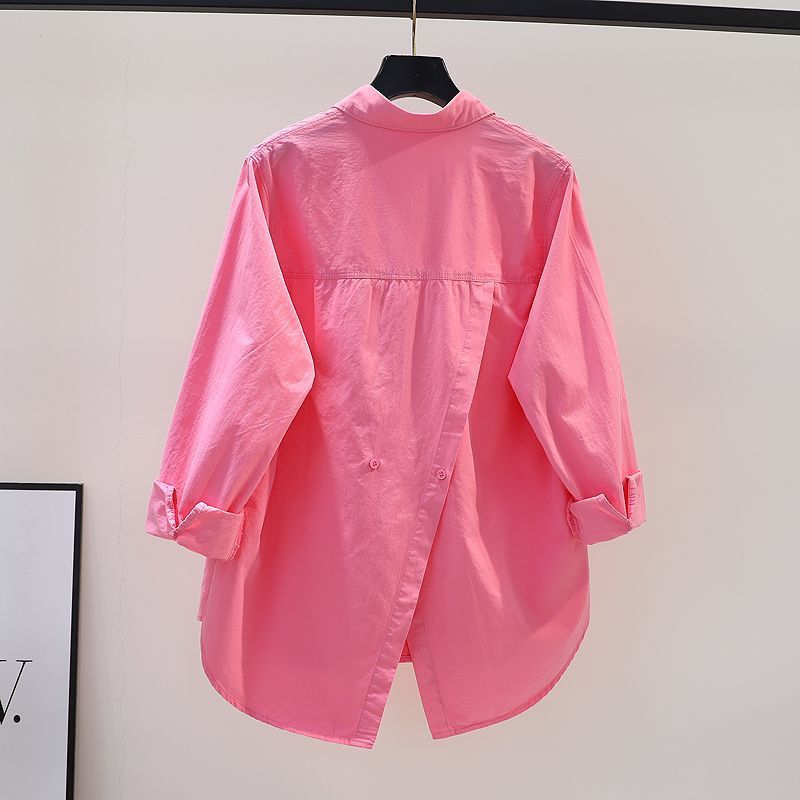Mid-Length Sculptural Back-Slit Shirt in Matte Crepe