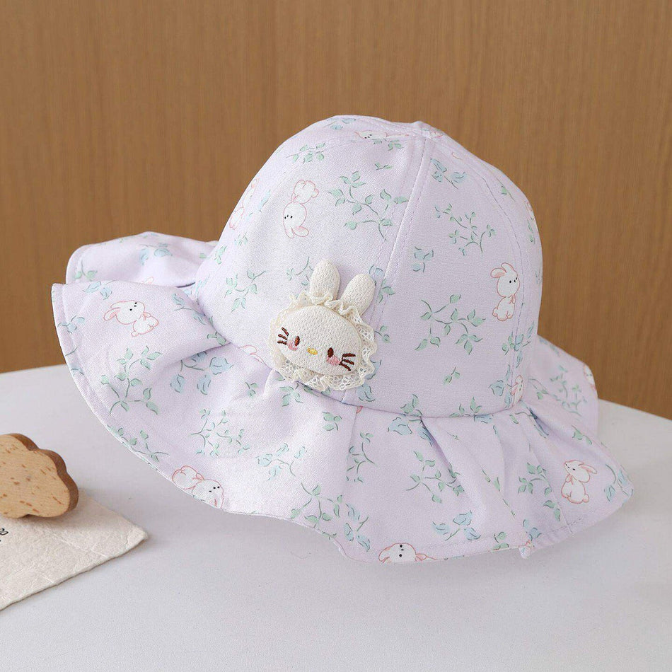 Purple kids sun hat with breathable design for outdoor summer and beach wear