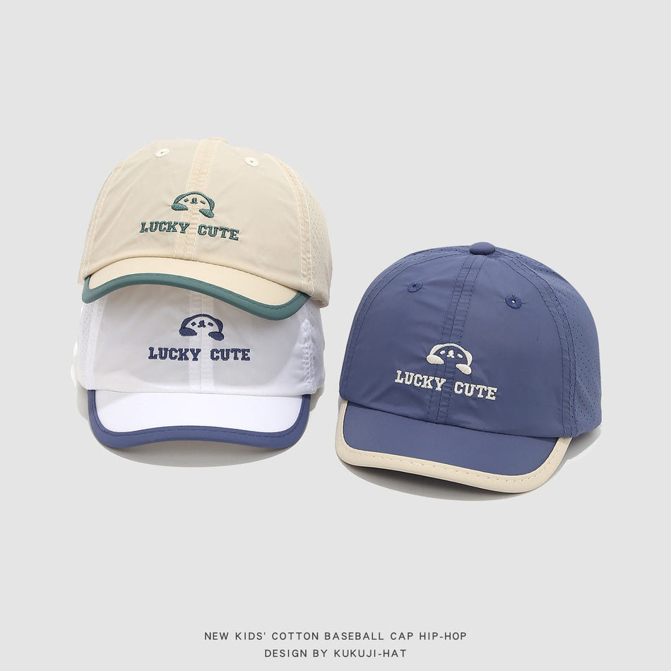 White kids sun hat with breathable design for outdoor summer and beach wear