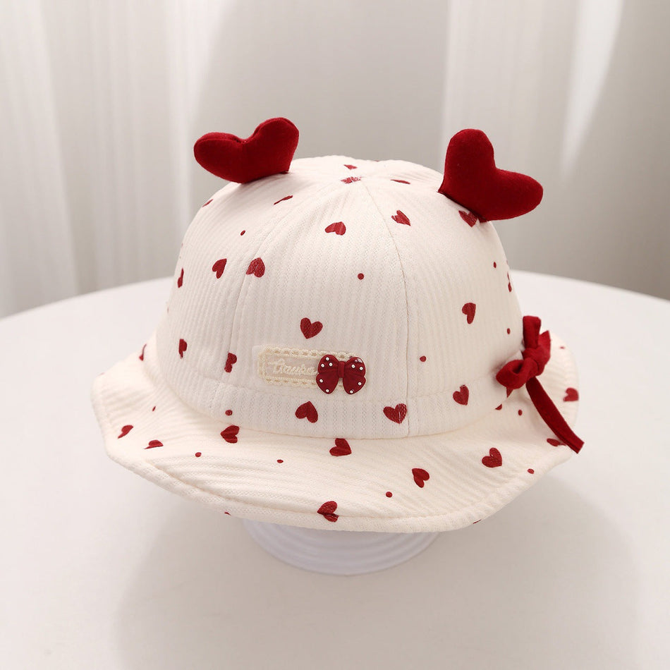 Red kids sun hat with breathable design for outdoor summer and beach wear