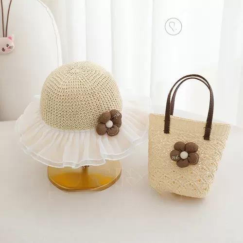 White kids sun hat with breathable design for outdoor summer and beach wear