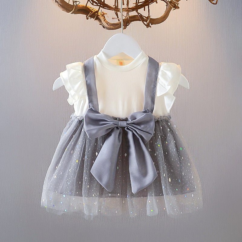 Girls Cotton A-Line Princess Dress Summer Casual Elegant Skirt