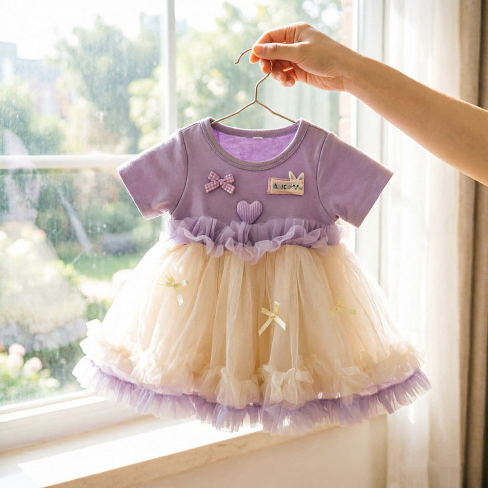 Girls Mesh Princess Dress Summer A-Line Birthday Party Dress