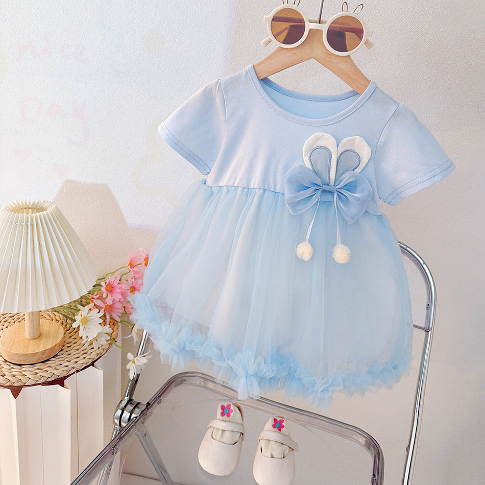 Girls Frozen Style Princess Dress Cotton A-Line Summer Skirt