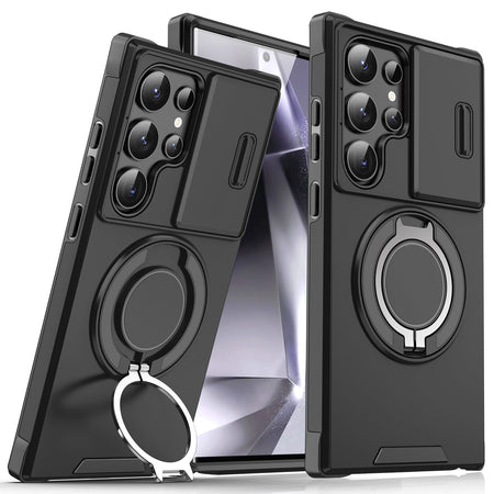 Samsung Galaxy S26 Ultra Sliding Window Stand Case – Black for S26edge