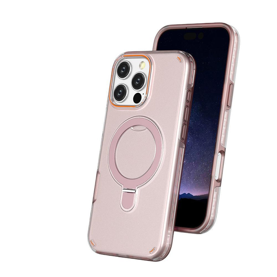 iPhone 17 Pro Max "Colorful Magnetic" Series Case with Integrated Stand – Transparent for iPhone17E