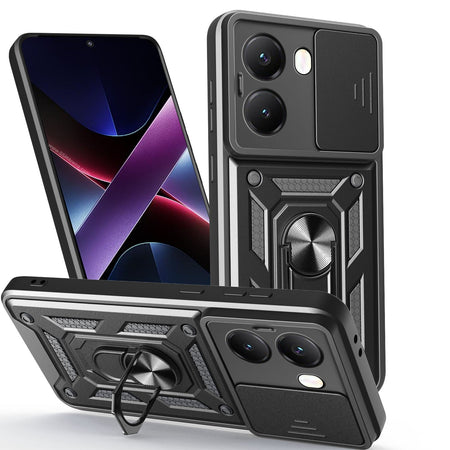 Xiaomi Poco "Sliding Window" Armor Case with Invisible Stand – Black for Xiaomi poco x8promax
