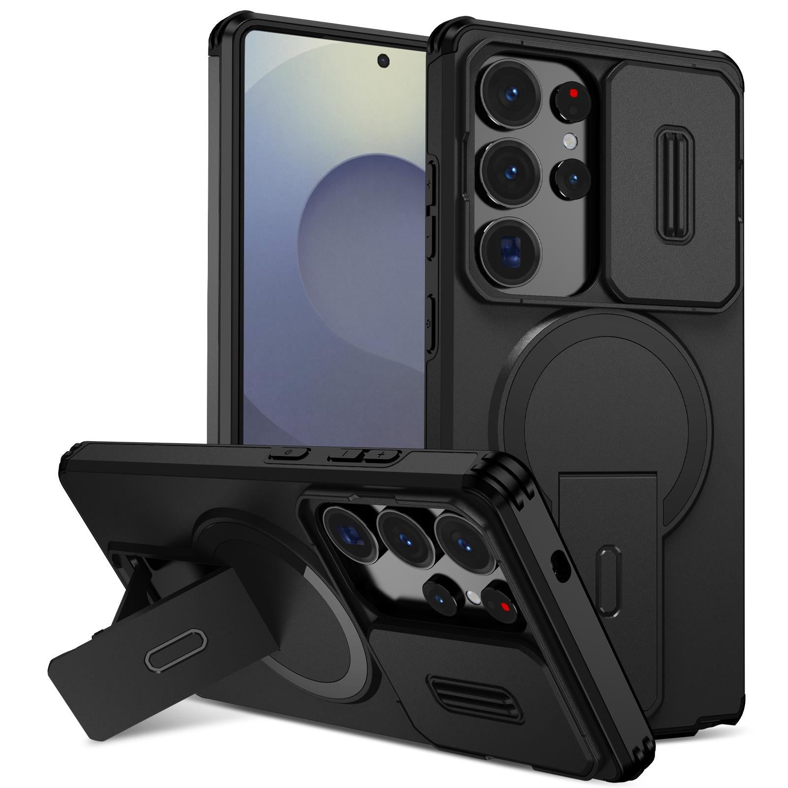 Samsung Galaxy S-Series "Tengfei" Magnetic Stand Case – Black for S26Ultra