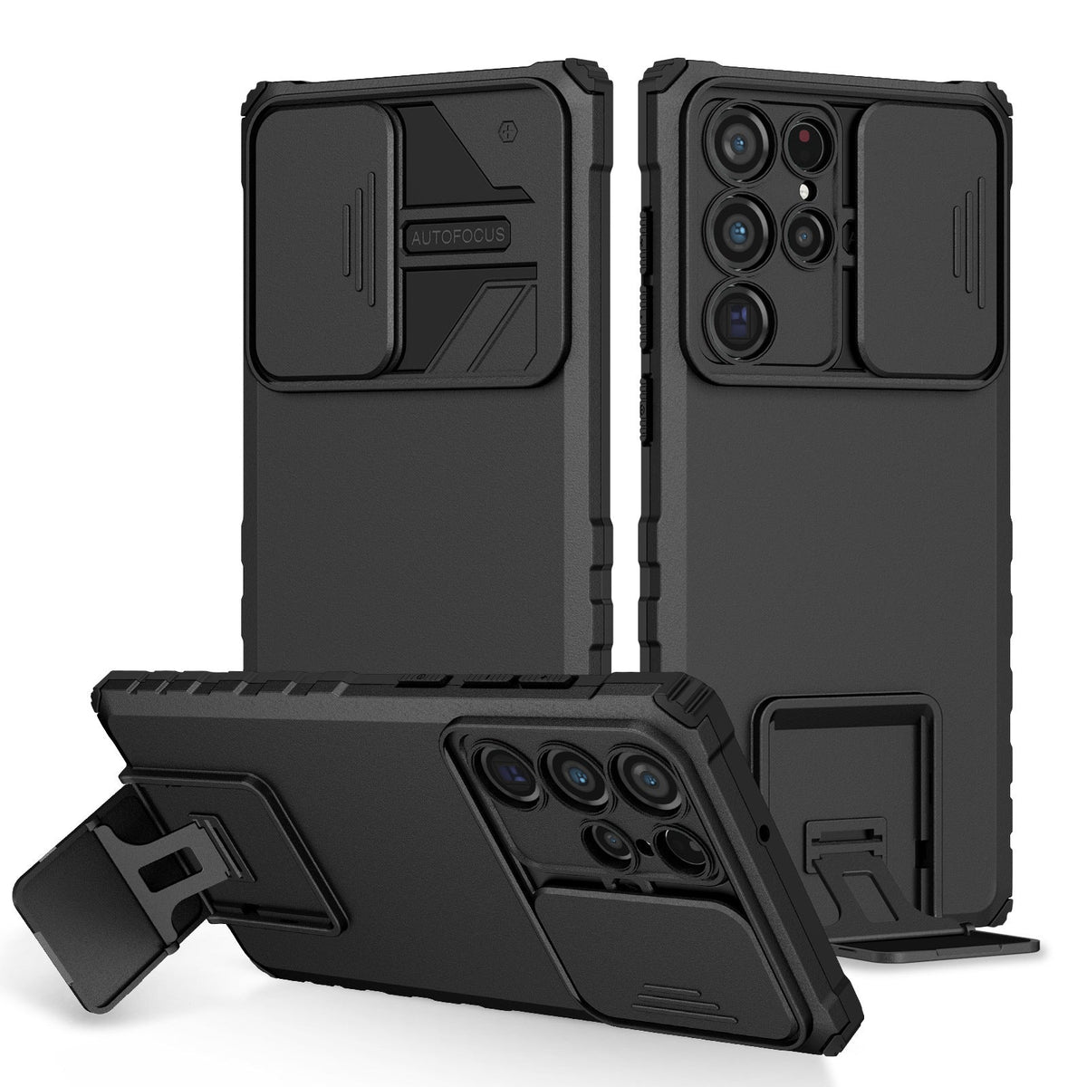 Samsung Galaxy S-Series "Stereo Stand" Sliding Window Case – Black for S26Ultra