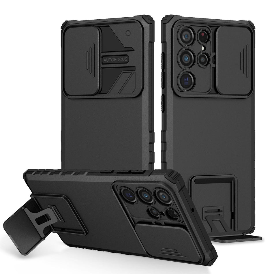 Samsung Galaxy S-Series "Stereo Stand" Sliding Window Case – Black for S26Ultra