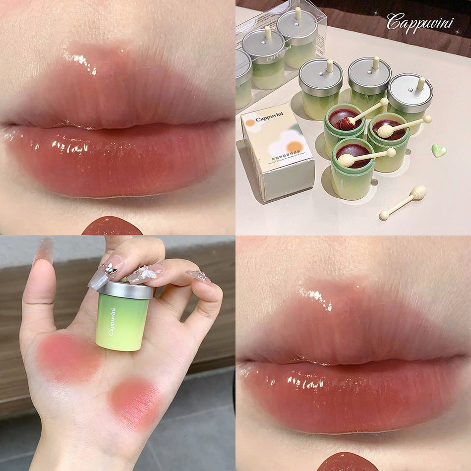 Cappuvini Jasmine Milk Tea Cup Hydrating Water Lip Gloss