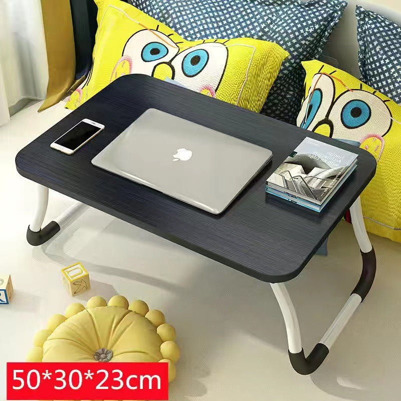 Black Folding Bedside Study Table Minimalist Portable Laptop Desk