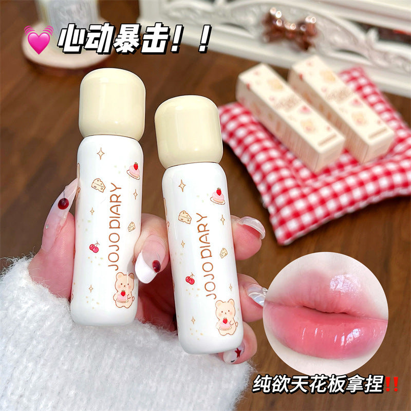 Jojo Diary Puff Bear Clear Watery Plump Lip Glaze