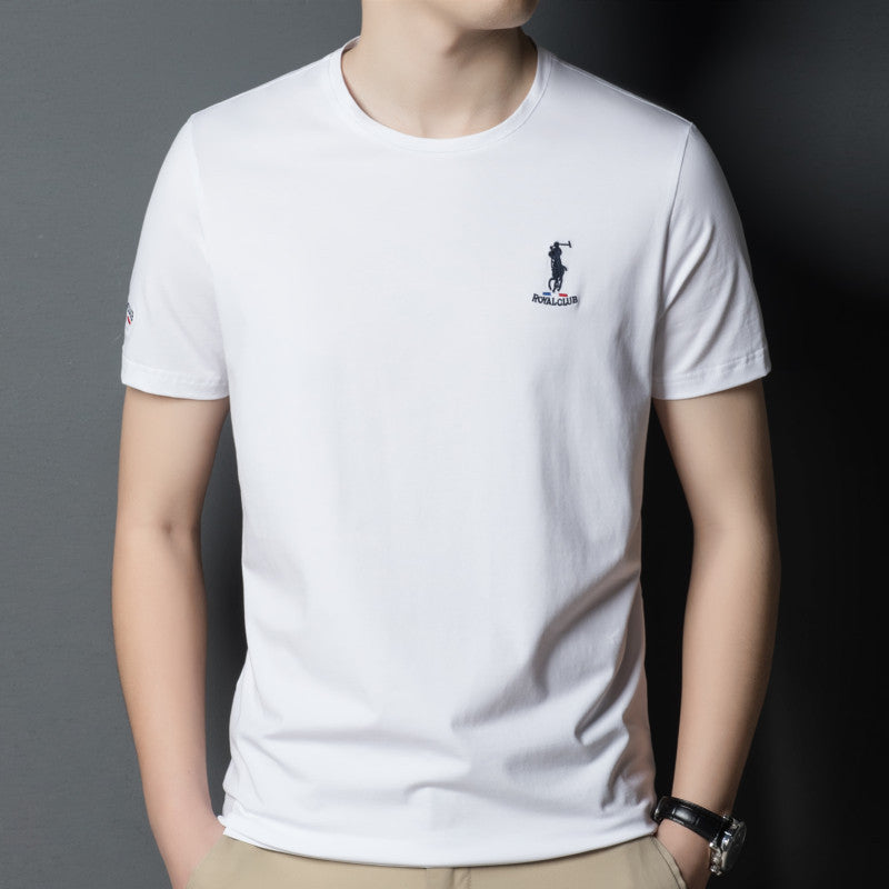 Men's light blue long sleeve T-shirt - loose fit round neck casual top