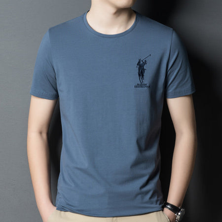 Men's black long sleeve T-shirt - loose fit round neck casual top