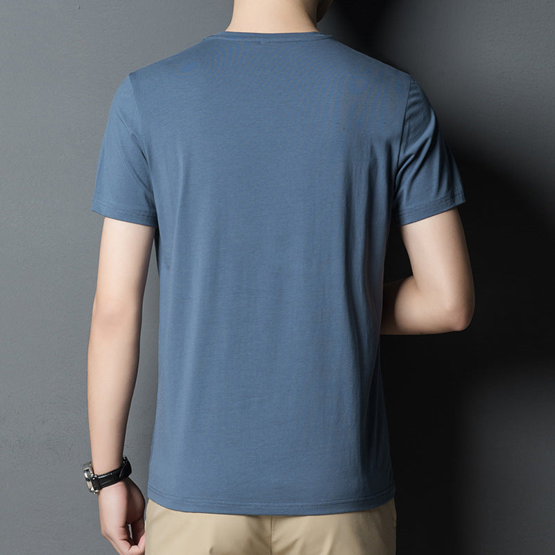 Men's Slim-Fit Mercerized Cotton Crewneck T-Shirt