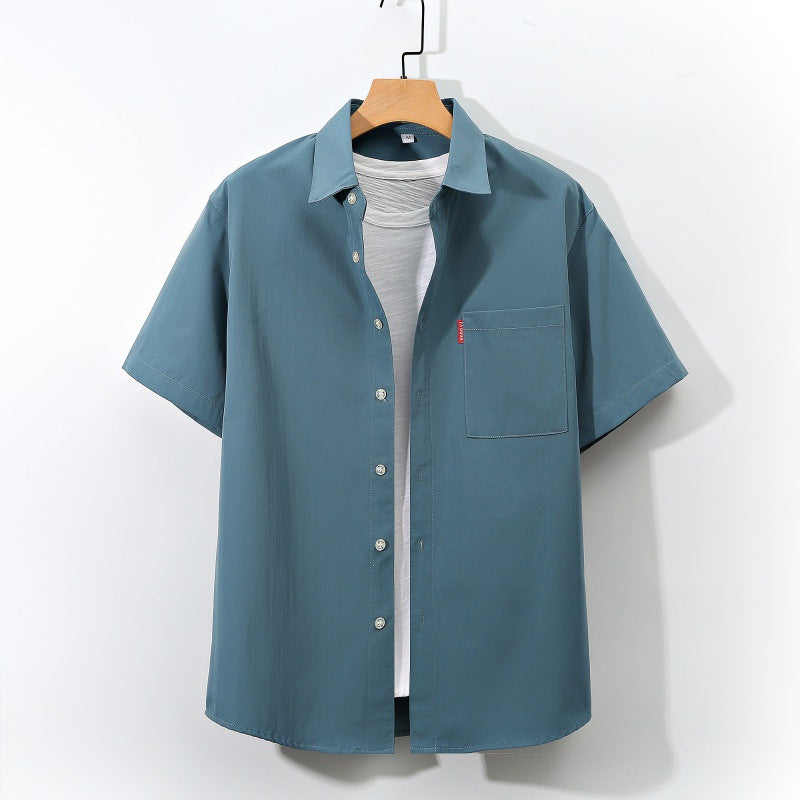 White men's casual shirt - button-up design with relaxed comfortable fit