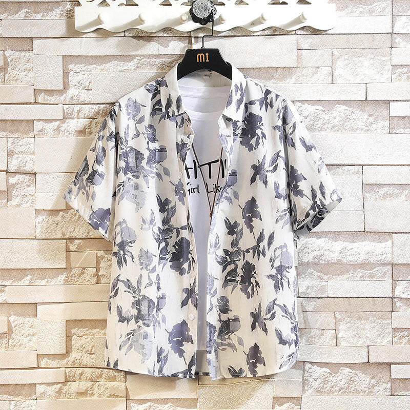 Men’s Summer Plus-Size Floral Casual Shirt – 2025 Tropical